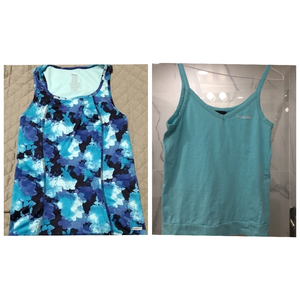 2 Blue Athletic Tank Tops - Reebok/Athletic Works